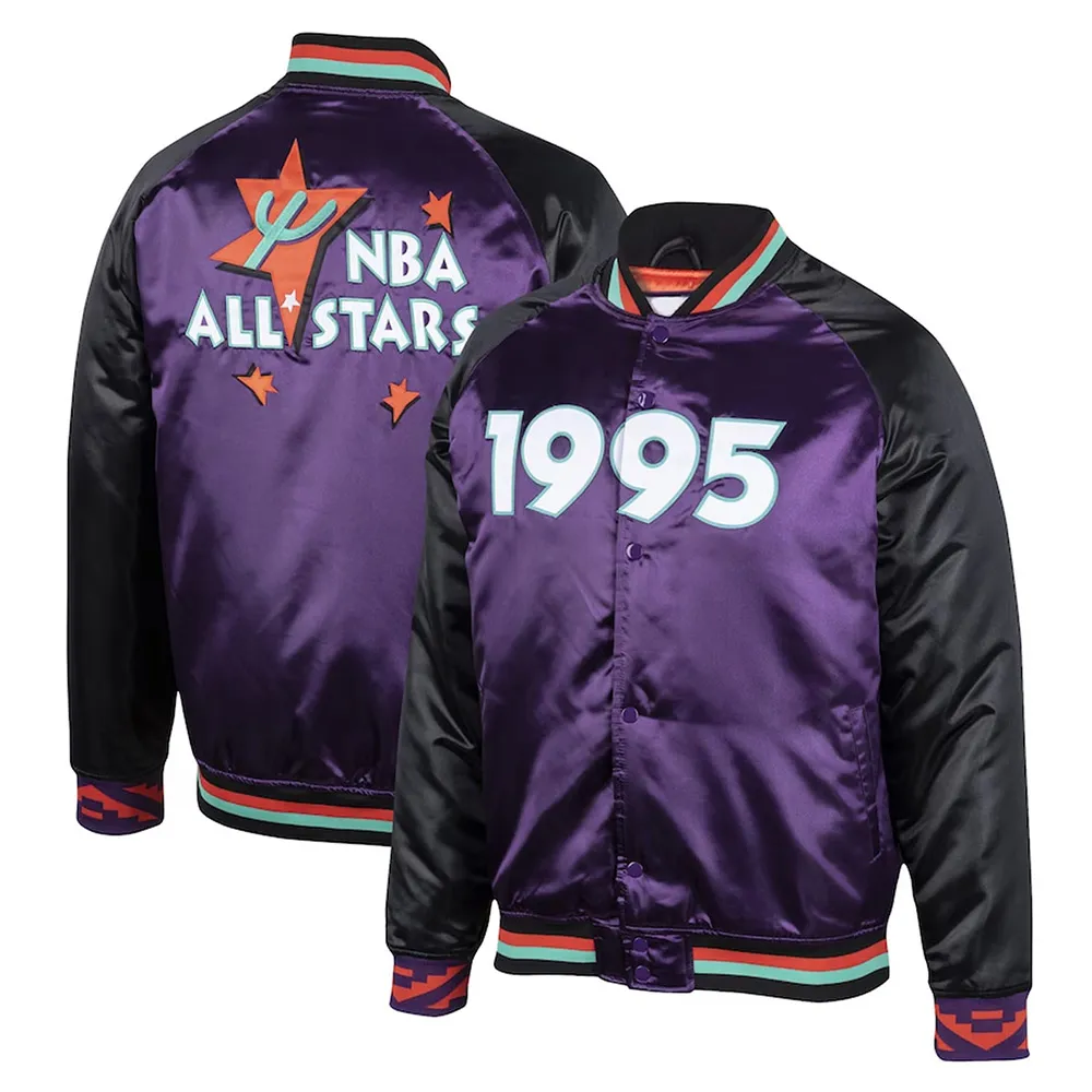 1995 NBA All-Star Game Purple and Black Satin Jacket