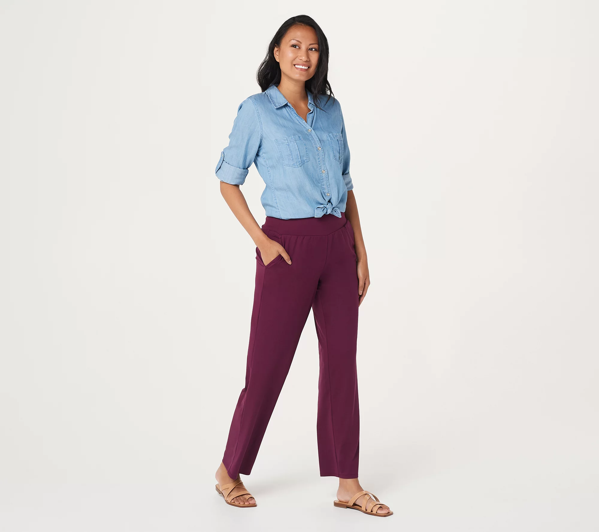 "As Is" Elizabeth & Clarke Straight Leg Pants with WaistShape