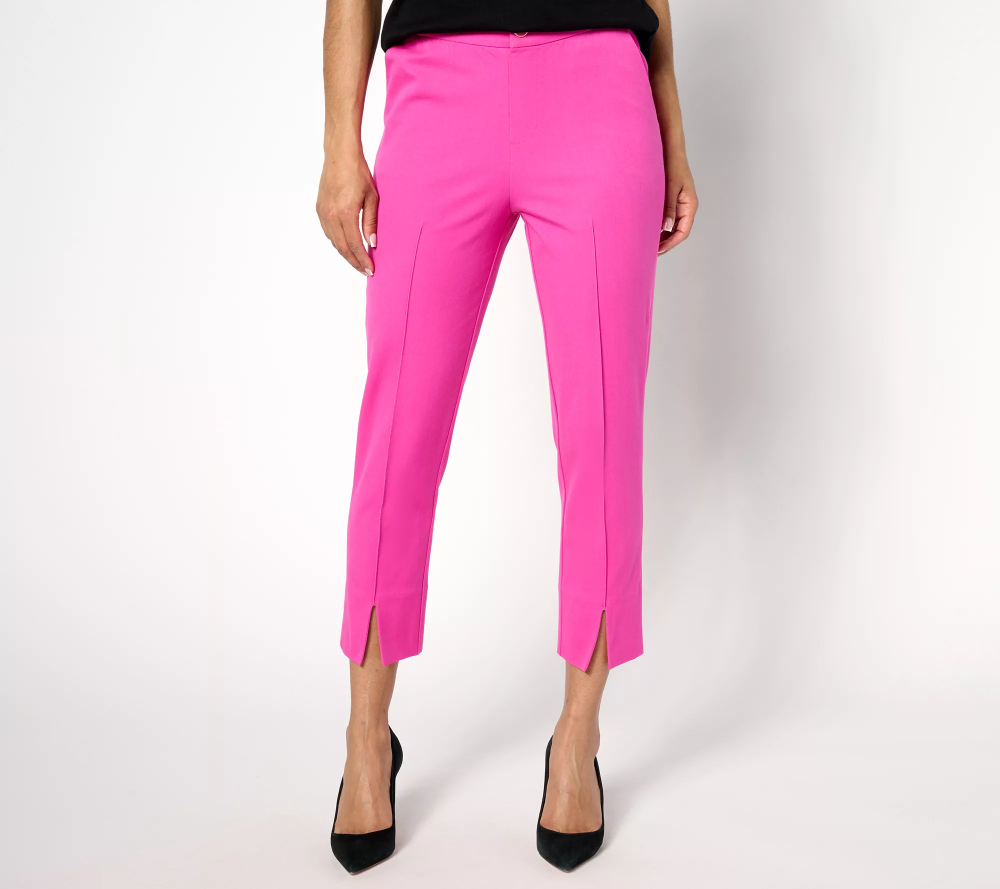 "As Is" Isaac Mizrahi Live! Petite 24/7 Stretch Slim Leg Crop Pants