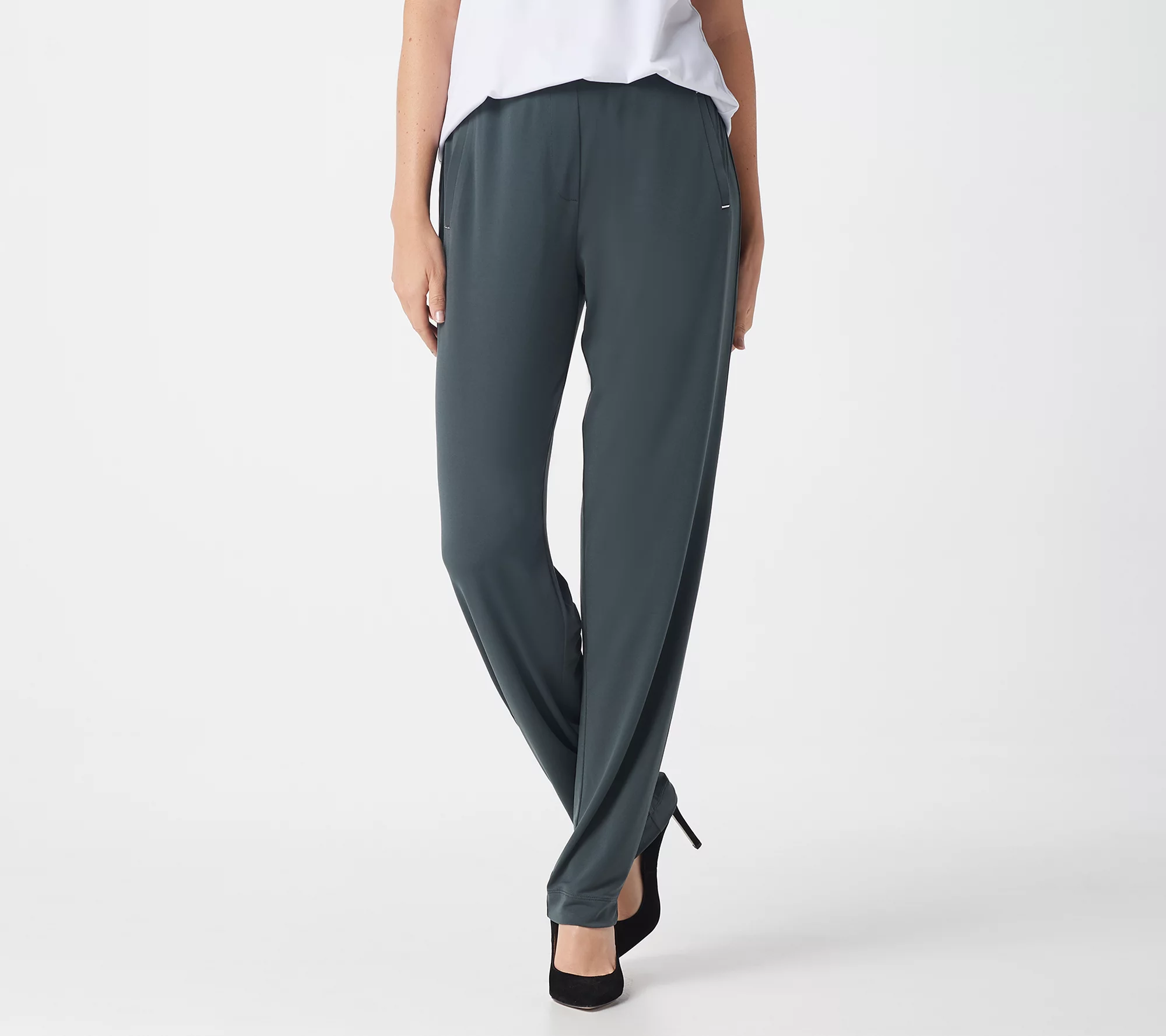 "As Is" Susan Graver Regular Liquid Knit Pull-On Slim Leg Pants