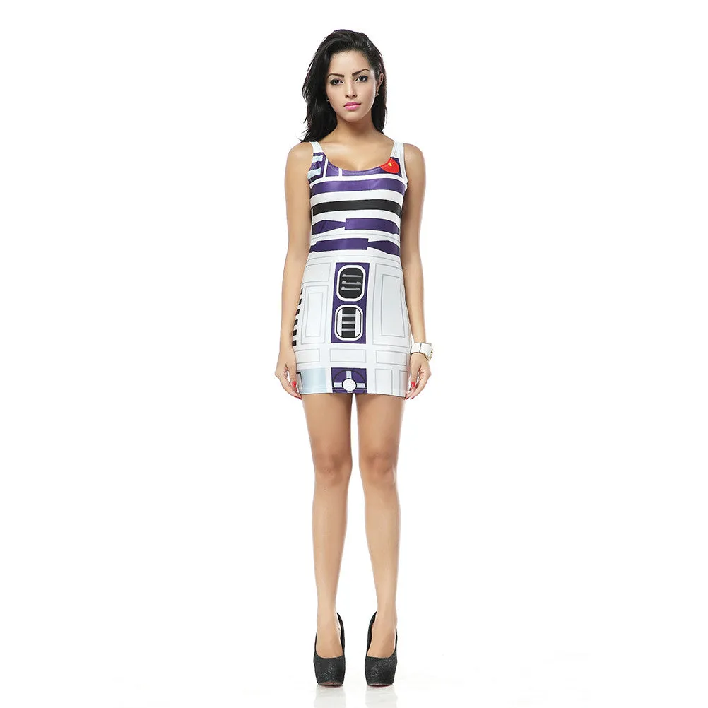 3D Digital Print Vest Dress Women Dress Womens Sexy Bodycon Mini Dress Star Wars Harry Potter Galaxy Black Print Dress SM6