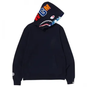 A Bathing Ape Men Shark Pullover Hoodie (navy)