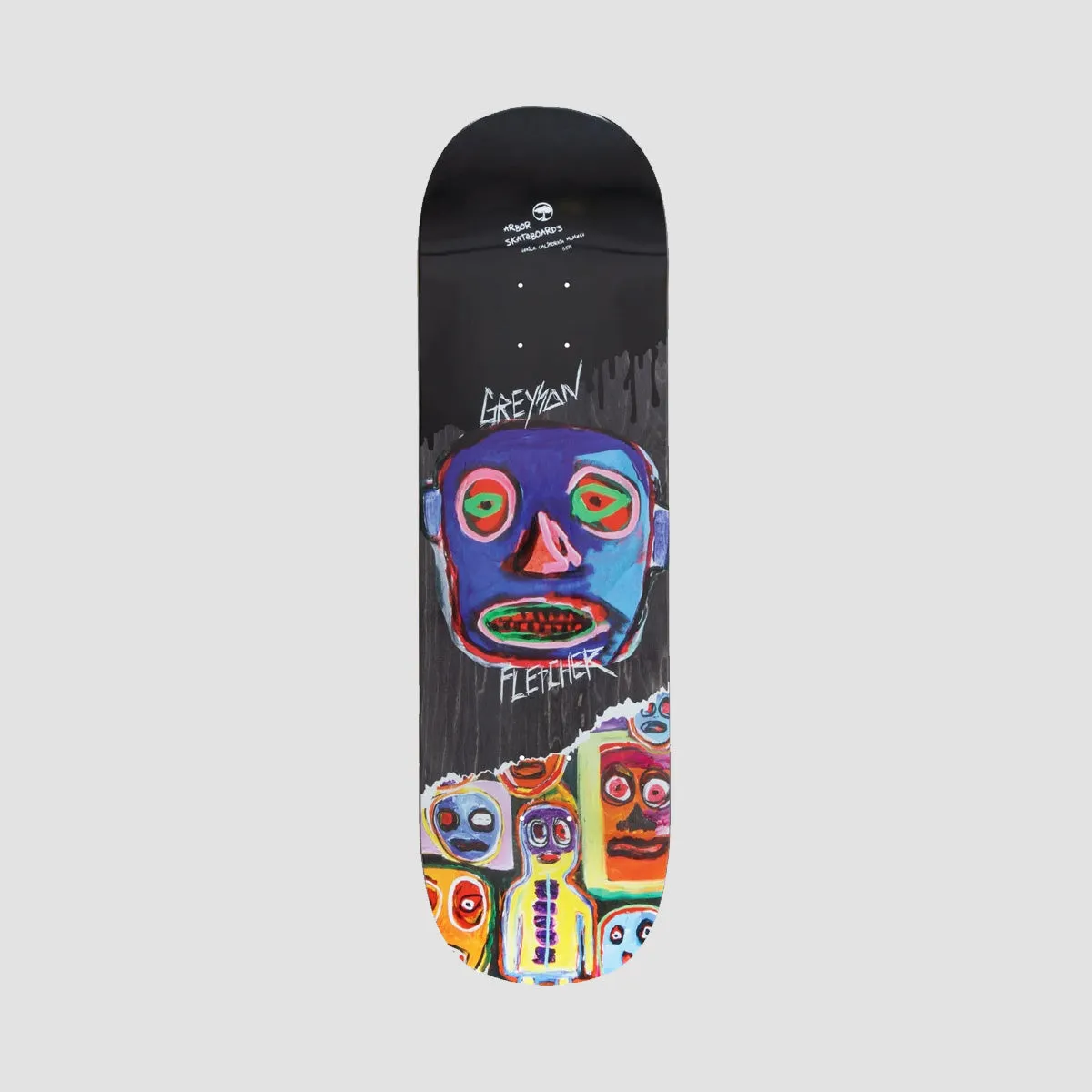 Arbor Greyson Faces Skateboard Deck - 8.875