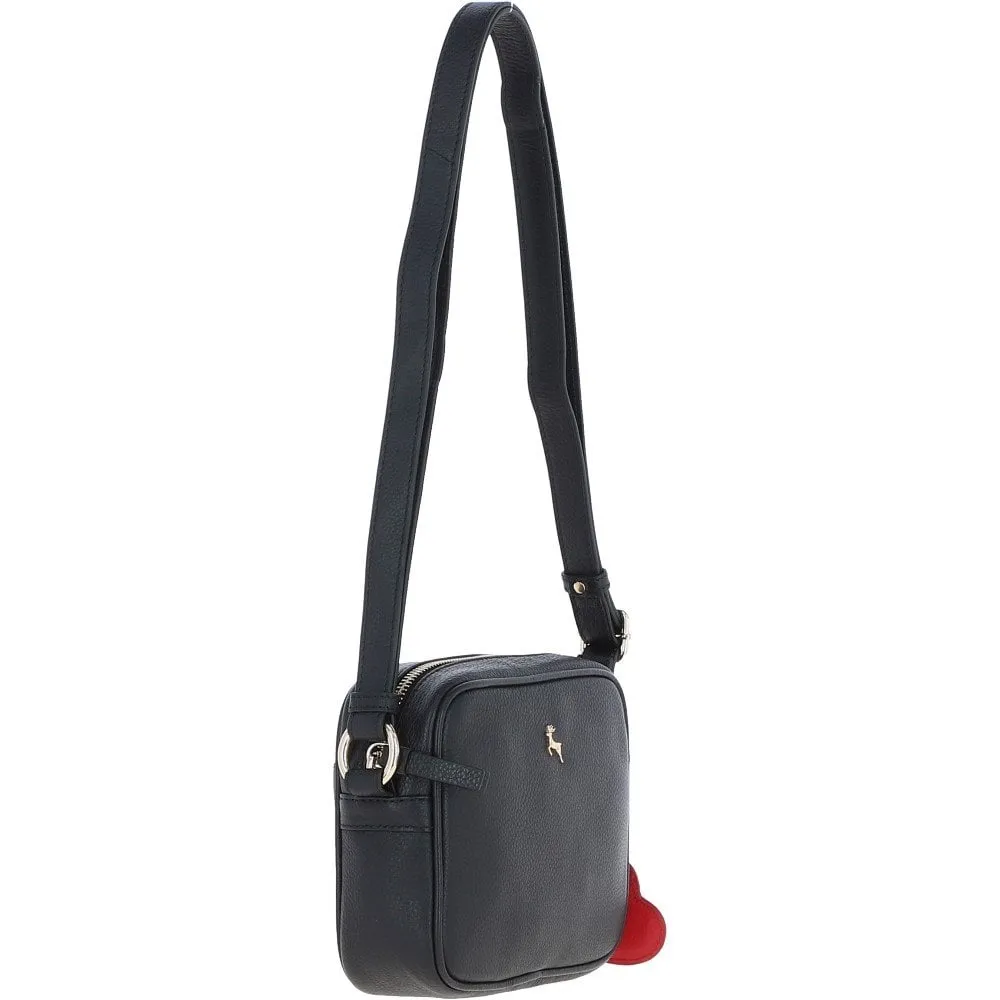 Ashwood Zip Top Leather Cross Body Bag Black: 63594