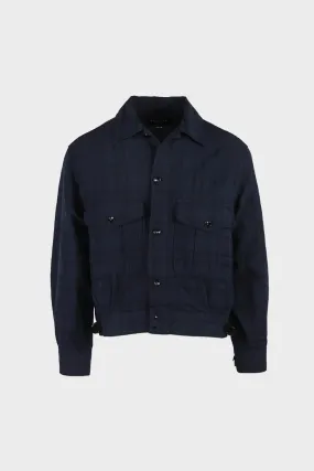 Battle Dress Jacket - Navy Linen Check