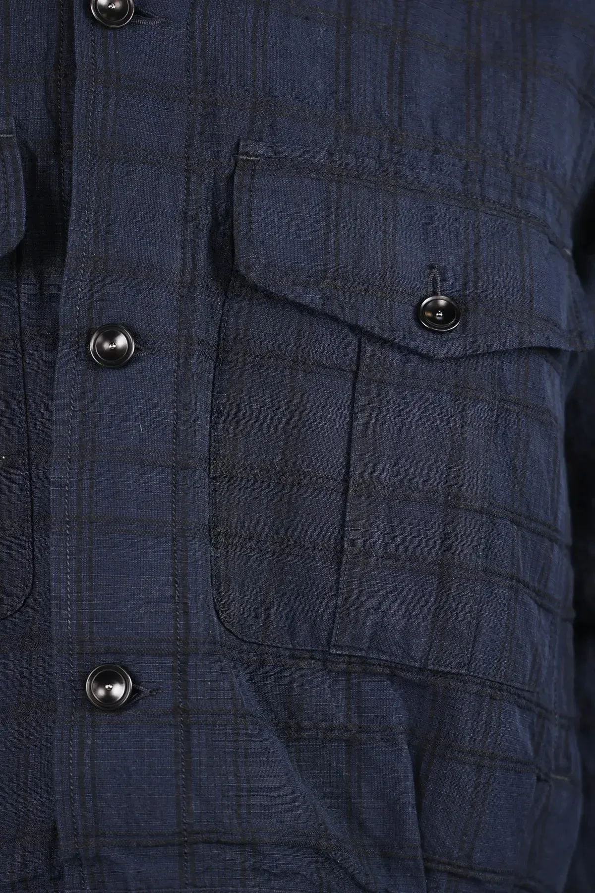 Battle Dress Jacket - Navy Linen Check