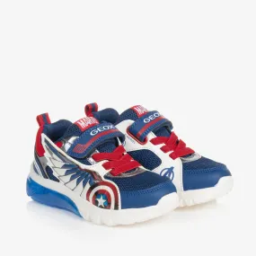 Boys Blue Light-Up Marvel Trainers