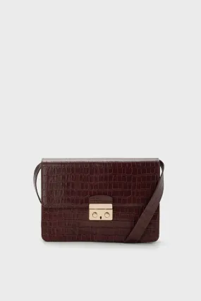 Brown Croc Anderson Crossbody