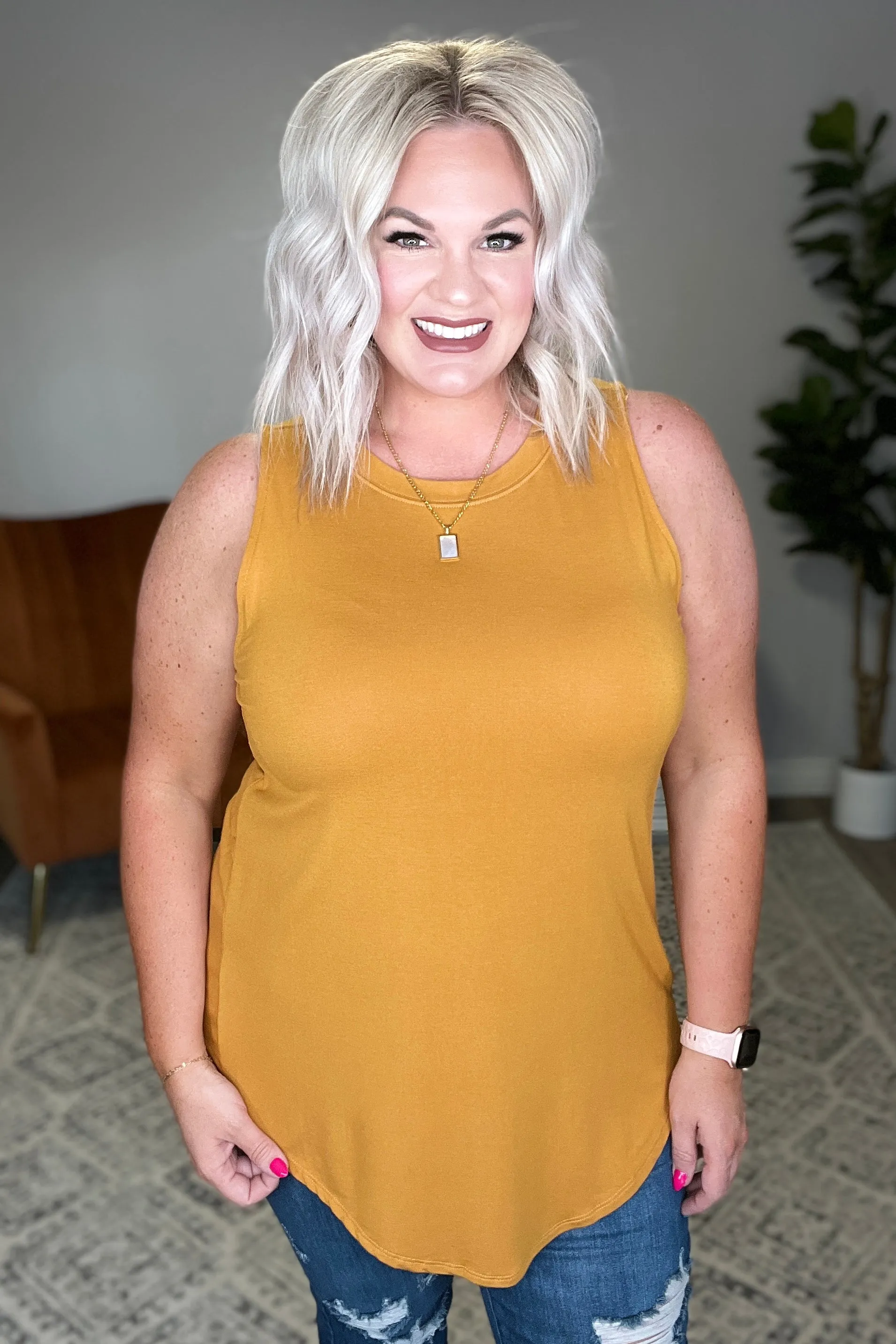 Can't Wait for Spring Hi-Low Sleeveless Top in Mustard