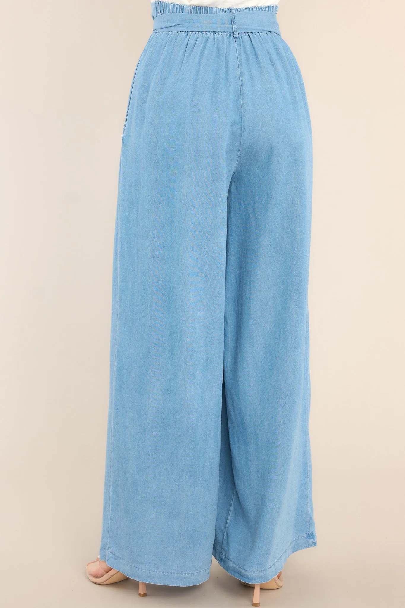 Coastal Couture Chambray Wide Leg Pants