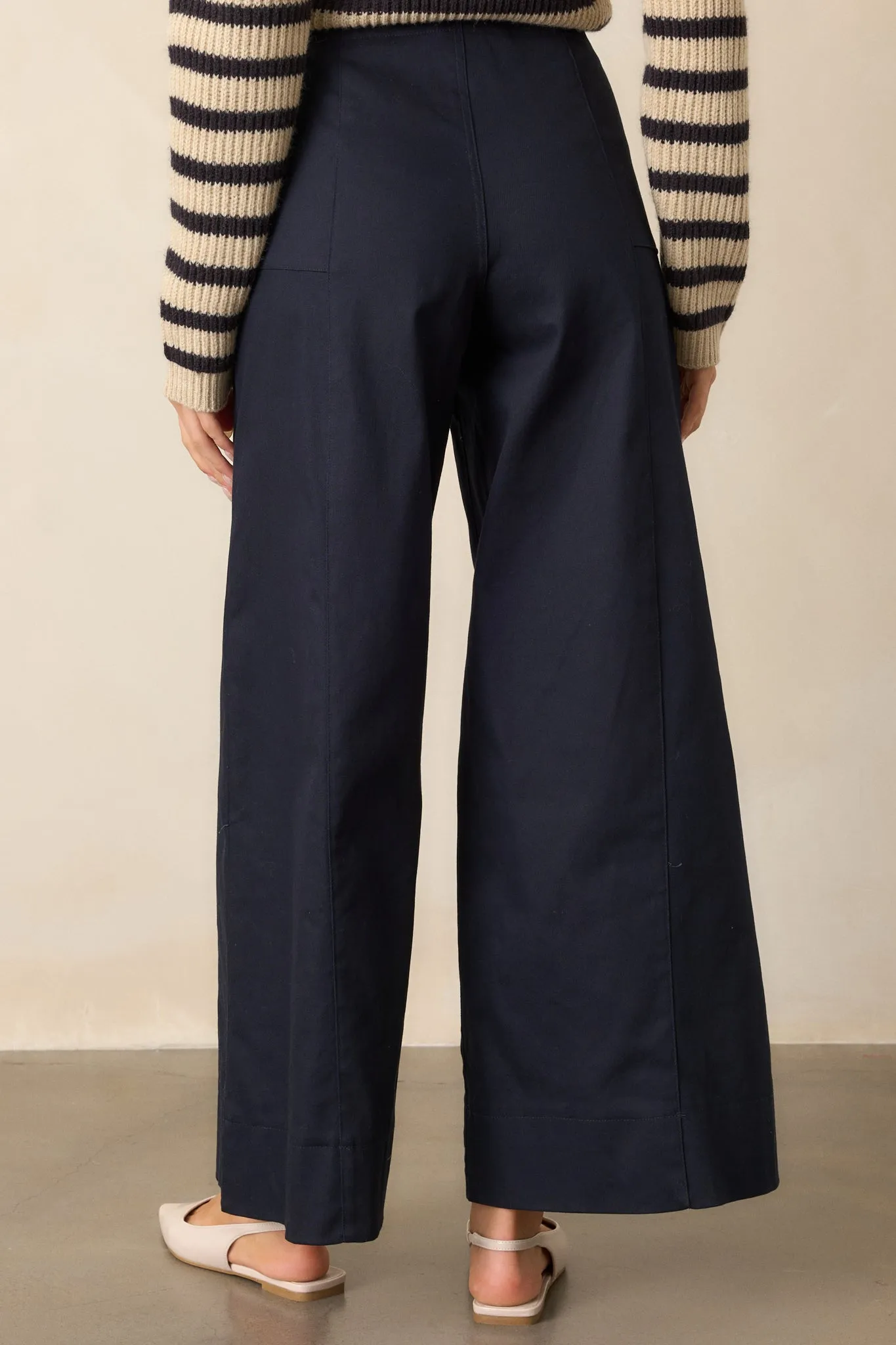 Daylight Glimmer Navy Wide Leg Pants