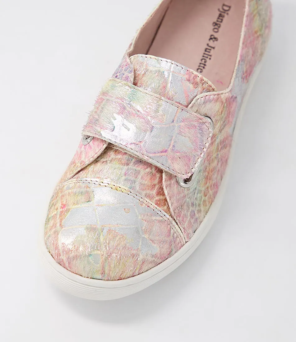 DJANGO & JULIETTE Delcry Light Pink Iridescent Pony Sneakers