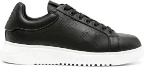 Emporio Armani Icon logo-perforated leather sneakers Black