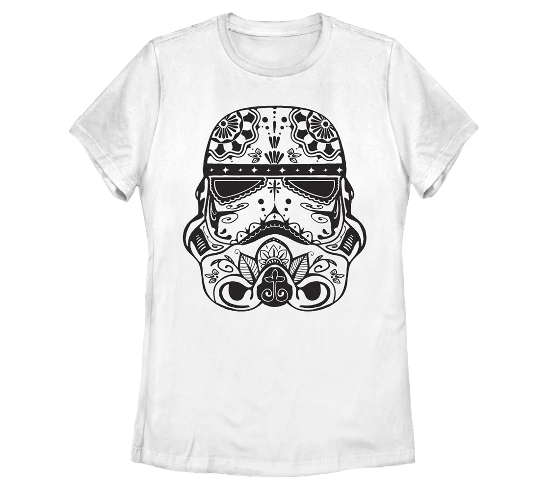 Fifth Sun Women's Star Wars Sugar Skull Troop Wite Tee