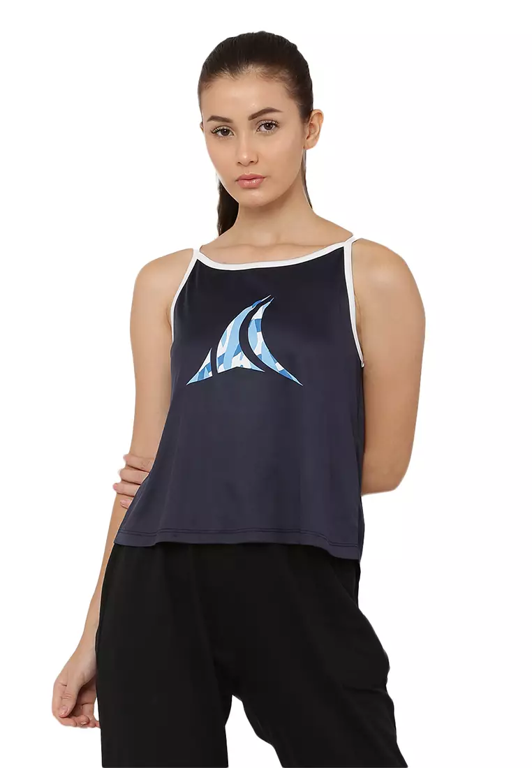 Fitleasure Women's Training/Running Blue Sleeveless Top