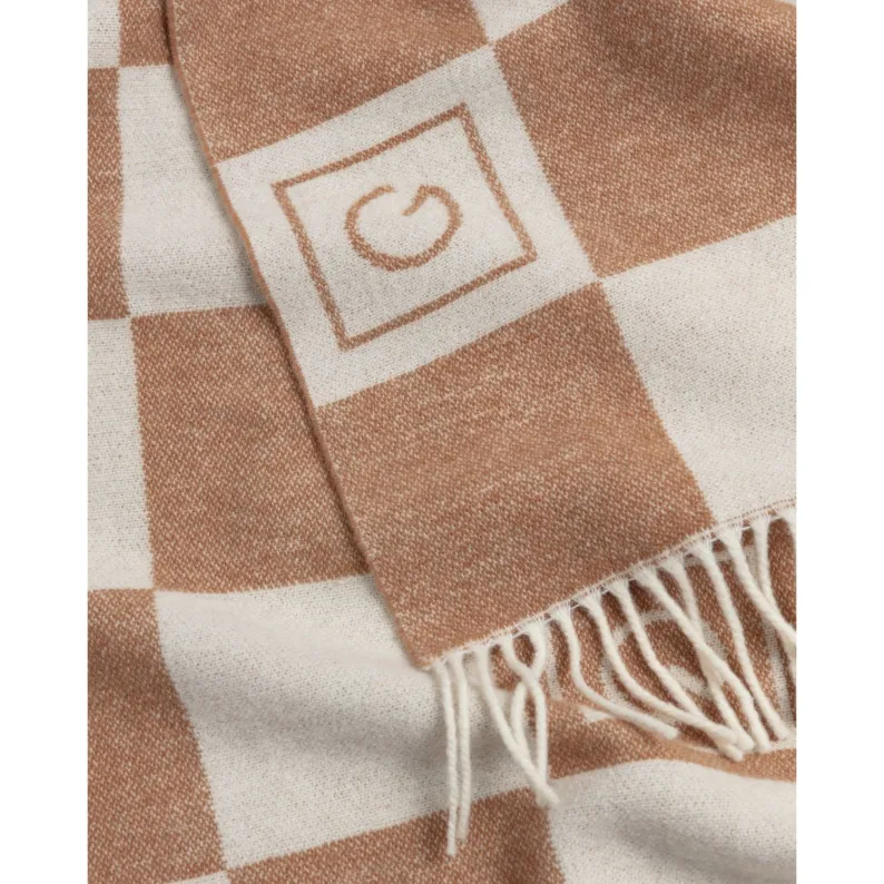 GANT Tonal Check Wool Scarf 4920144 - Roasted Walnut