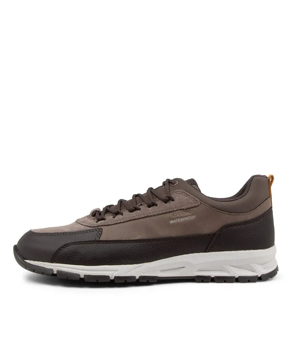 GEOX U Delray Dark Coffee Dove Grey Sneakers