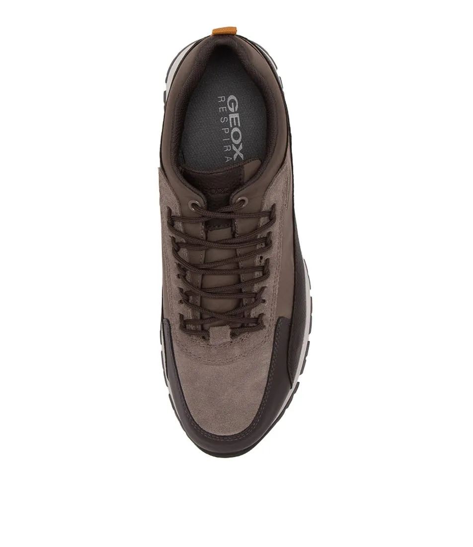 GEOX U Delray Dark Coffee Dove Grey Sneakers