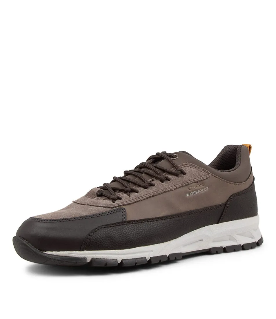 GEOX U Delray Dark Coffee Dove Grey Sneakers