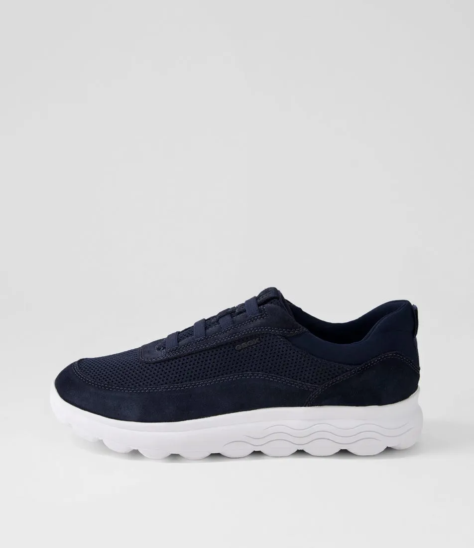 GEOX U Spherica B Navy Suede Mesh Sneakers