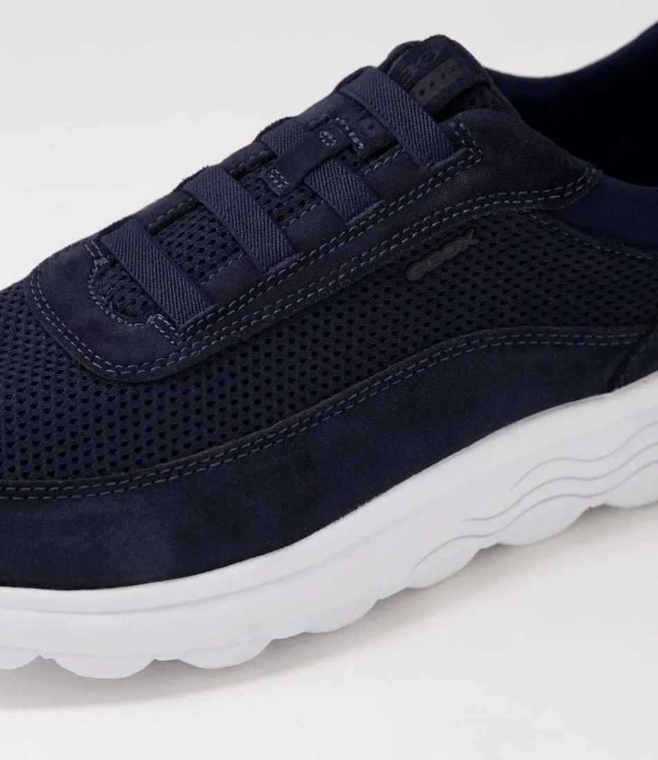 GEOX U Spherica B Navy Suede Mesh Sneakers