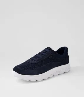 GEOX U Spherica B Navy Suede Mesh Sneakers