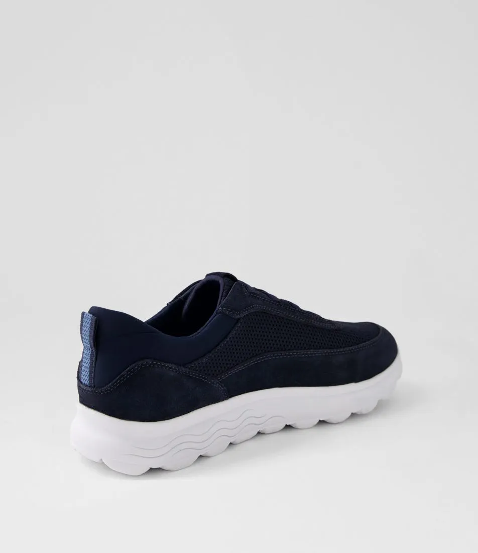 GEOX U Spherica B Navy Suede Mesh Sneakers