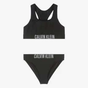 Girls Black Logo Bikini