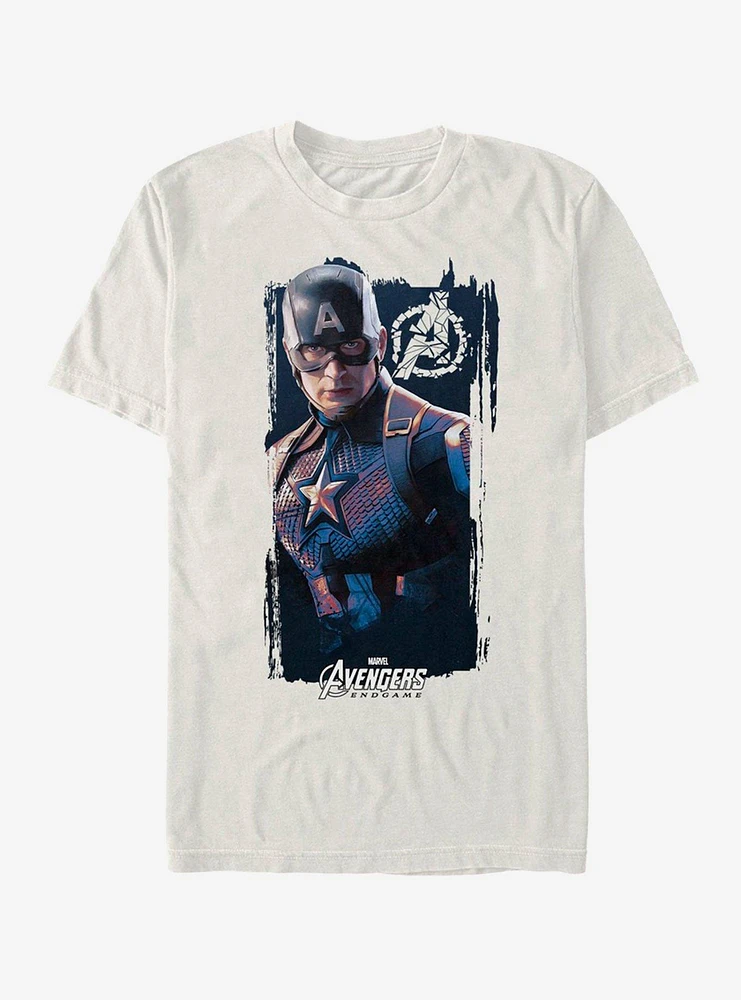 Hot Topic Marvel Avengers Endgame Captain America Banner T-Shirt