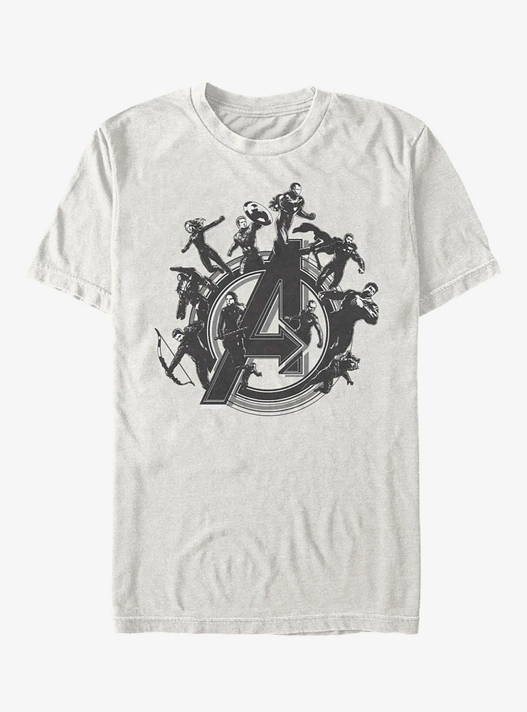 Hot Topic Marvel Avengers: Endgame Flying Heroes Natural T-Shirt