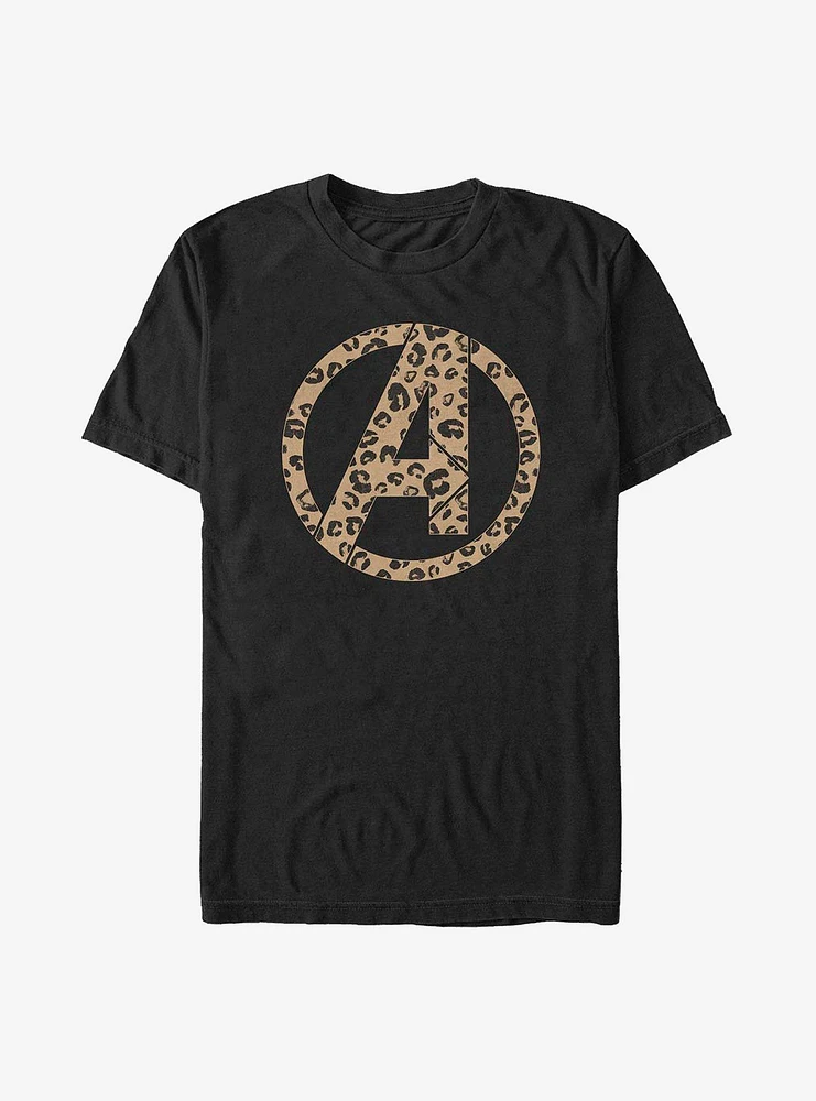 Hot Topic Marvel Avengers Logo Leopard Fill T-Shirt