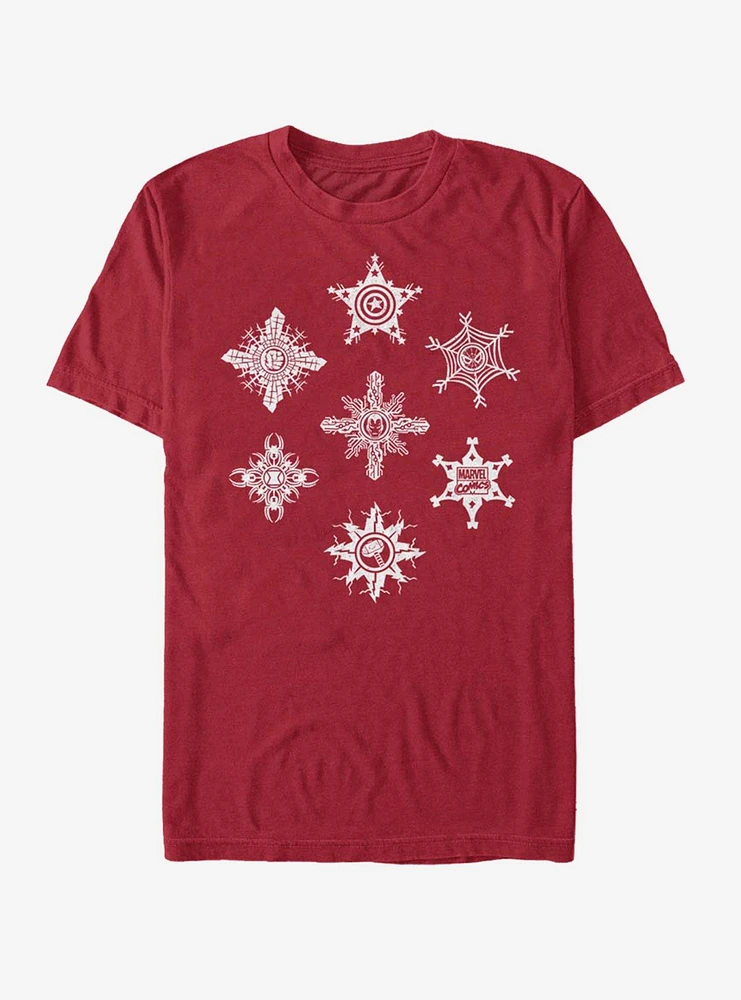 Hot Topic Marvel Avengers Power Snow Flakes T-Shirt