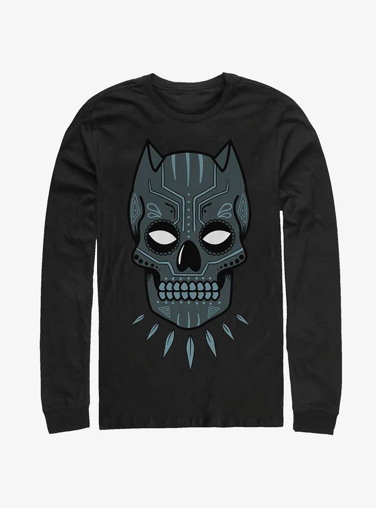 Hot Topic Marvel Black Panther Sugar Skull Long-Sleeve T-Shirt