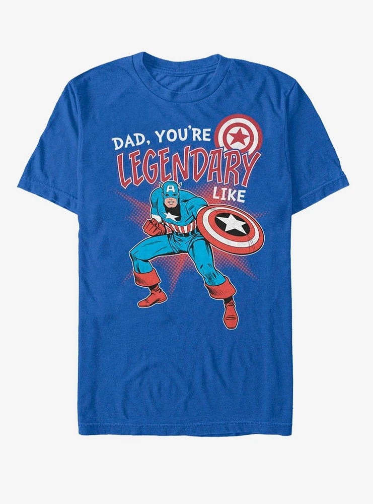 Hot Topic Marvel Captain America Legendary Like Dad T-Shirt