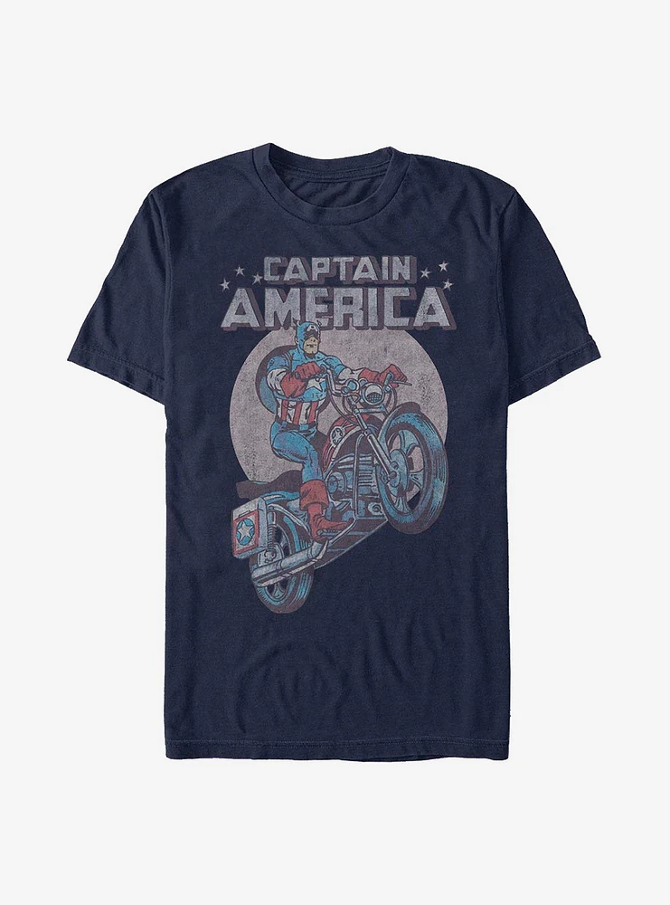 Hot Topic Marvel Captain America Motorcycle T-Shirt