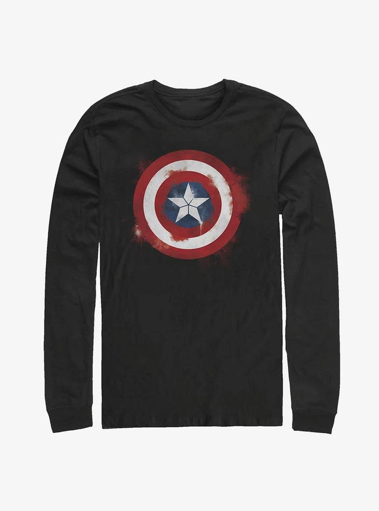 Hot Topic Marvel Captain America Spray Logo Long-Sleeve T-Shirt