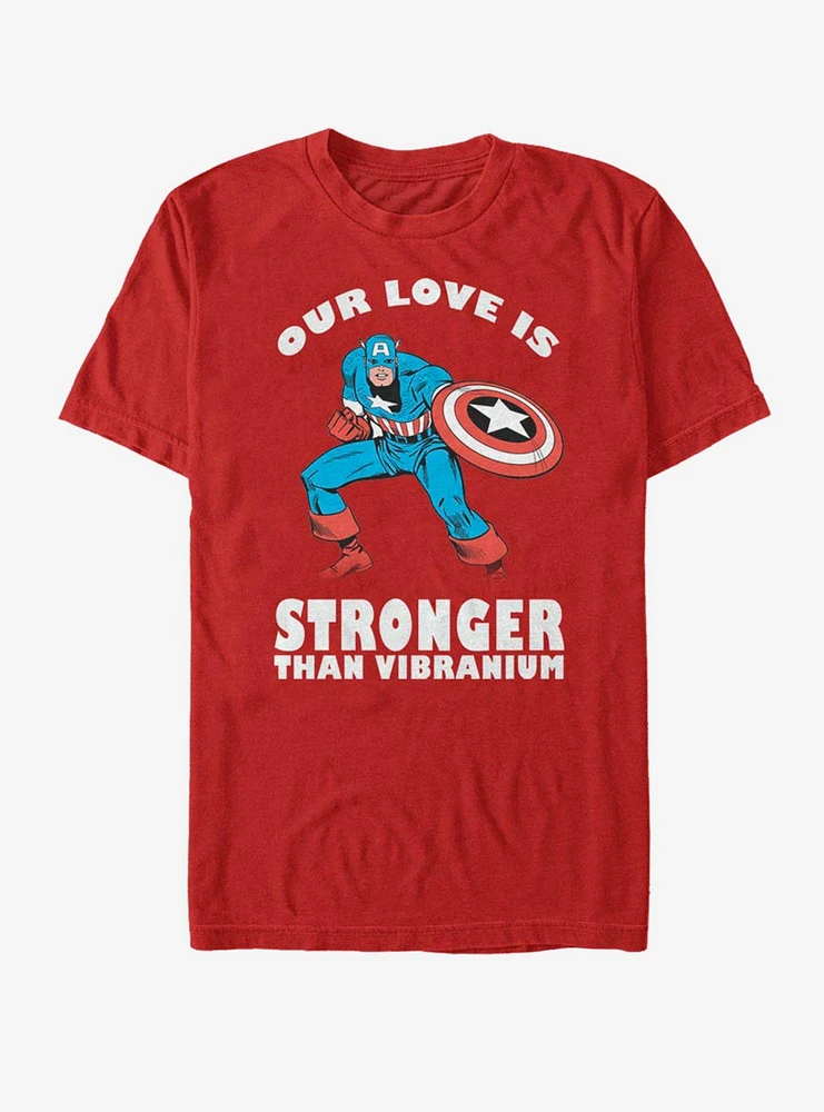 Hot Topic Marvel Captain America Strong Love Valentine T-Shirt