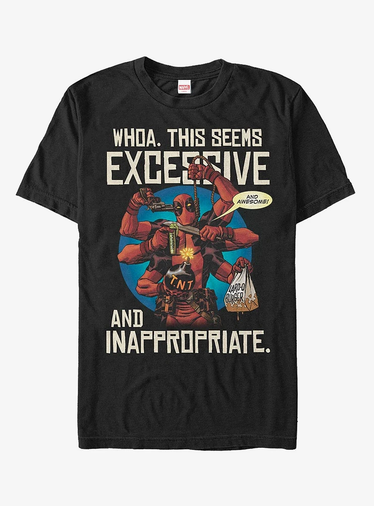 Hot Topic Marvel Deadpool Excessive Destructive Behavior T-Shirt