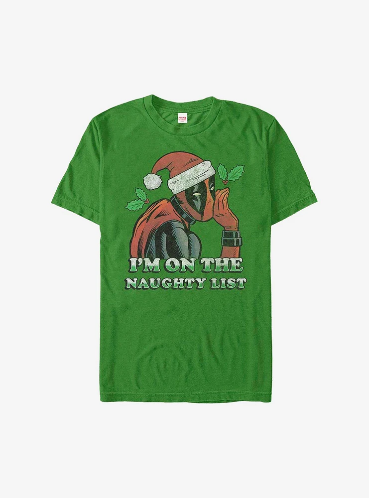 Hot Topic Marvel Deadpool On The Naughty List Holiday T-Shirt