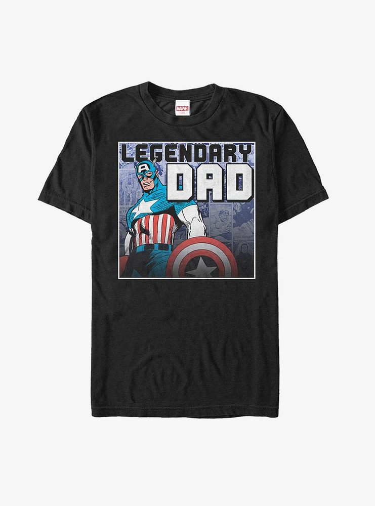 Hot Topic Marvel Father's Day Captain America Legend T-Shirt