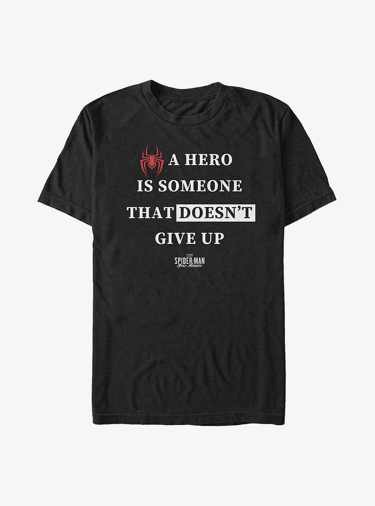 Hot Topic Marvel Spider-Man Miles Morales Hero Text T-Shirt