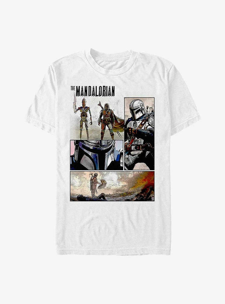 Hot Topic Star Wars The Mandalorian Comic Book Panel T-Shirt