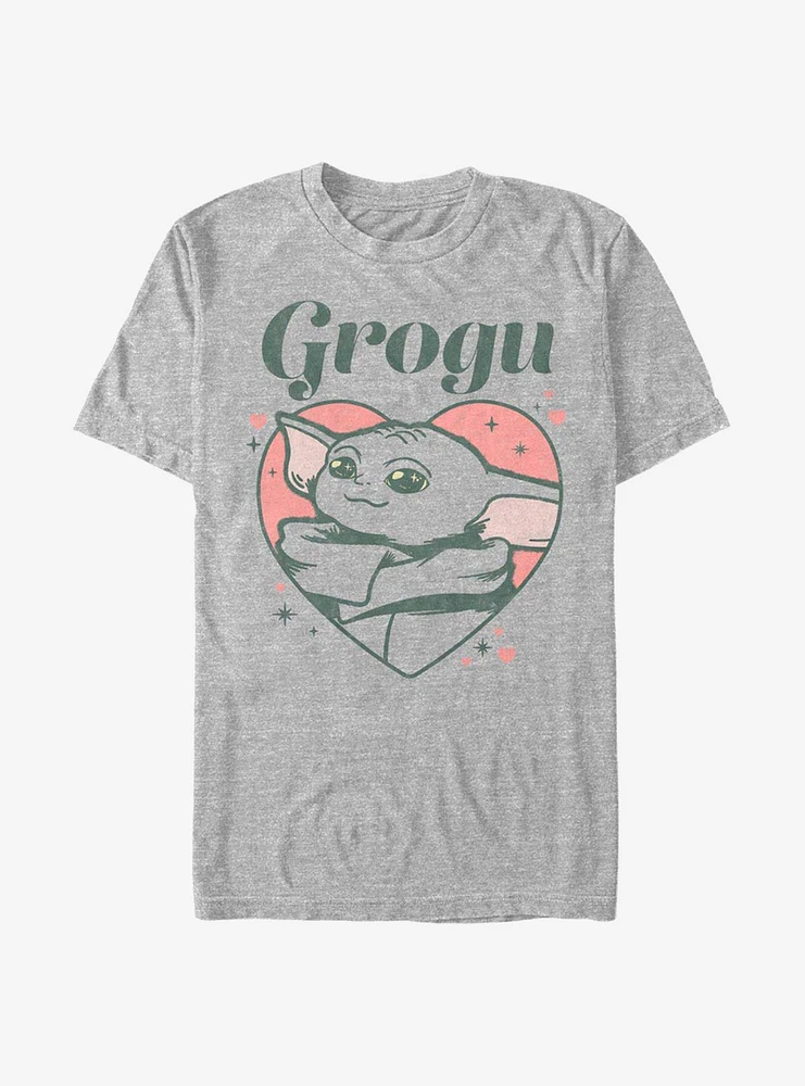 Hot Topic Star Wars The Mandalorian Grogu Heart T-Shirt