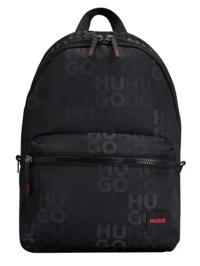 HUGO Ethon 2.0 Multi Logo Backpack - Black