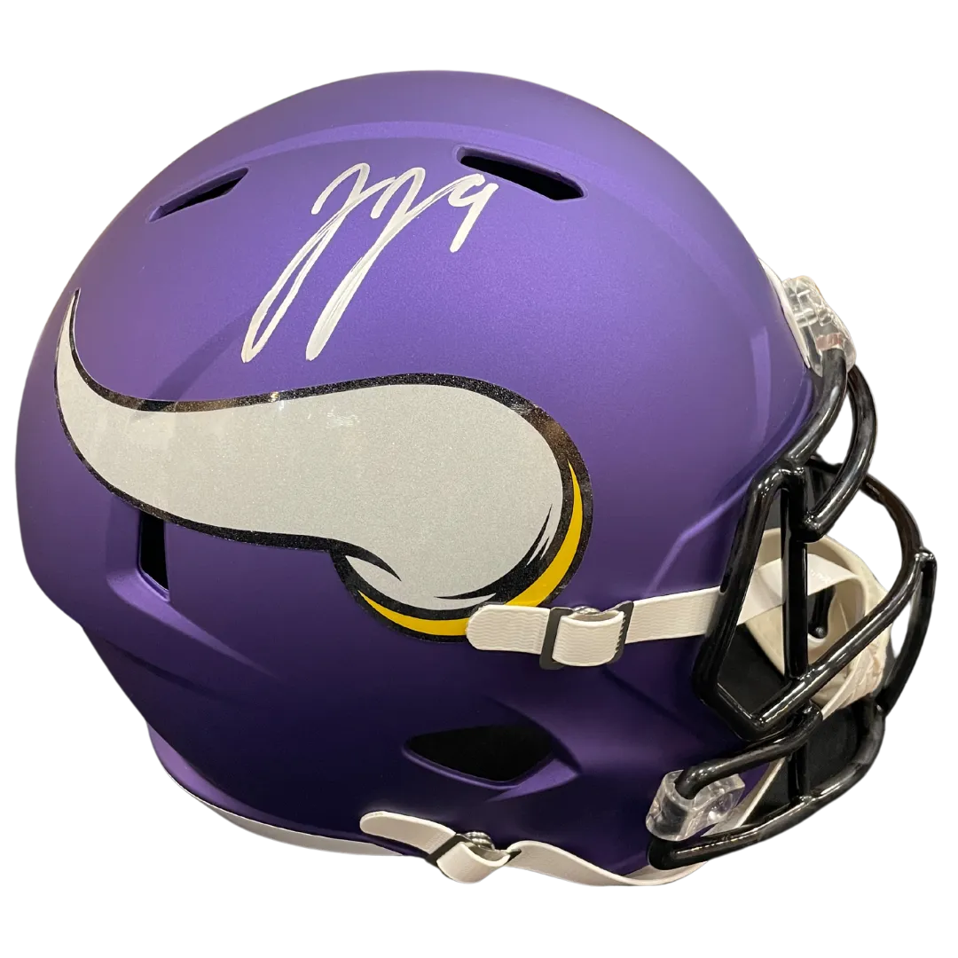 J.J. McCarthy Autographed Minnesota Vikings Full Size Replica Speed Helmet