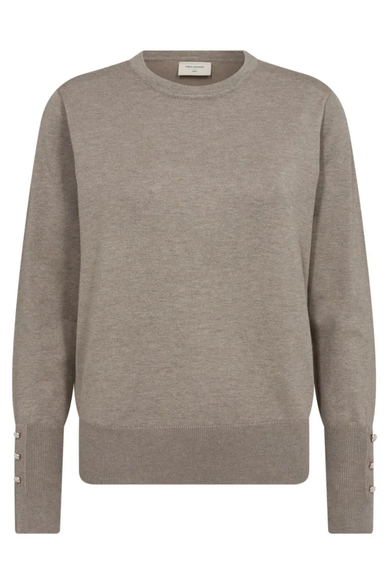 Katie Pullover | Desert Taupe Melange | Strik fra Freequent