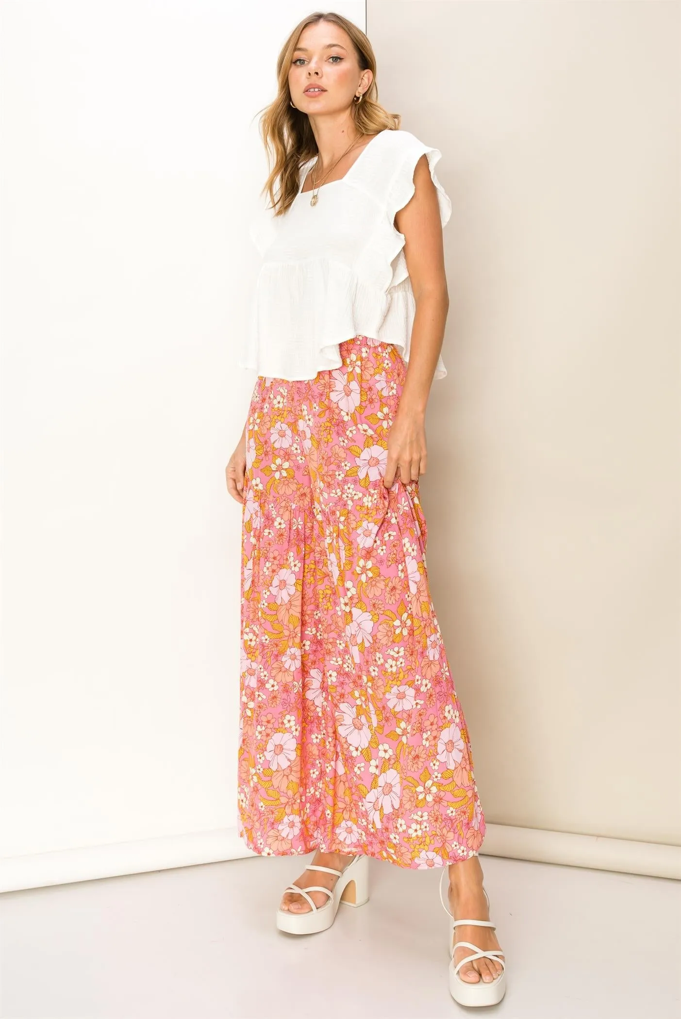 Kenza Tiered Floral Wide Leg Pants