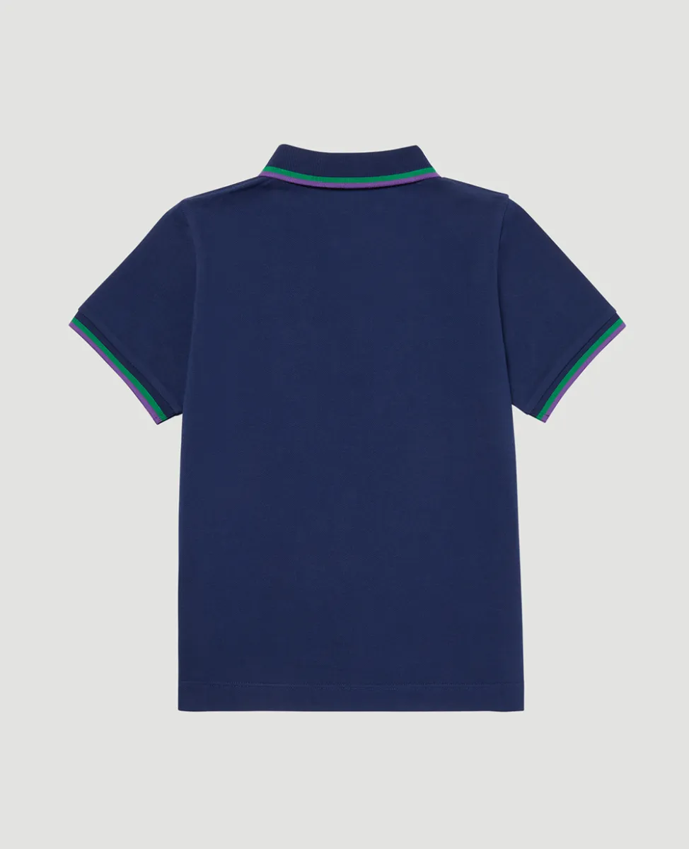 Kids Pique Polo - Navy