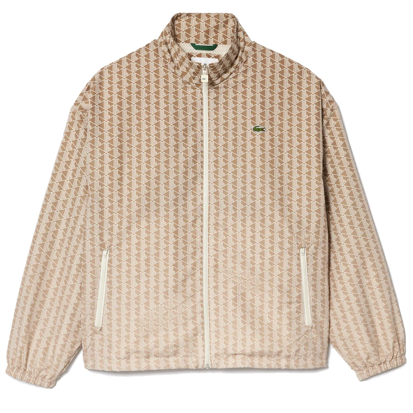 Lacoste Monogram Print Ombre Effect Sportsuit Jacket Brown / Beige / White