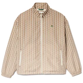 Lacoste Monogram Print Ombre Effect Sportsuit Jacket Brown / Beige / White